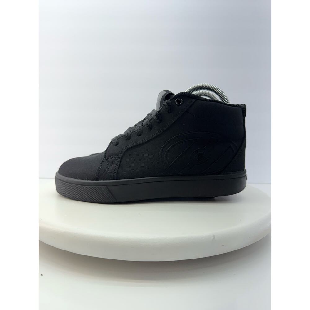 Heelys Racer 20 Mid Skate Shoes Size 5 Youth Black Canvas Kids Wheeled Sneakers